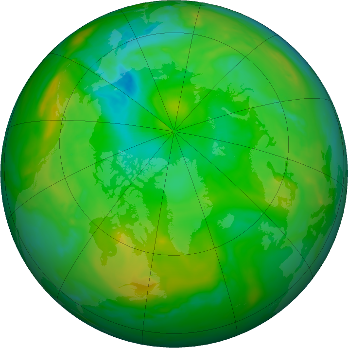 Arctic ozone map for 09 July 2022